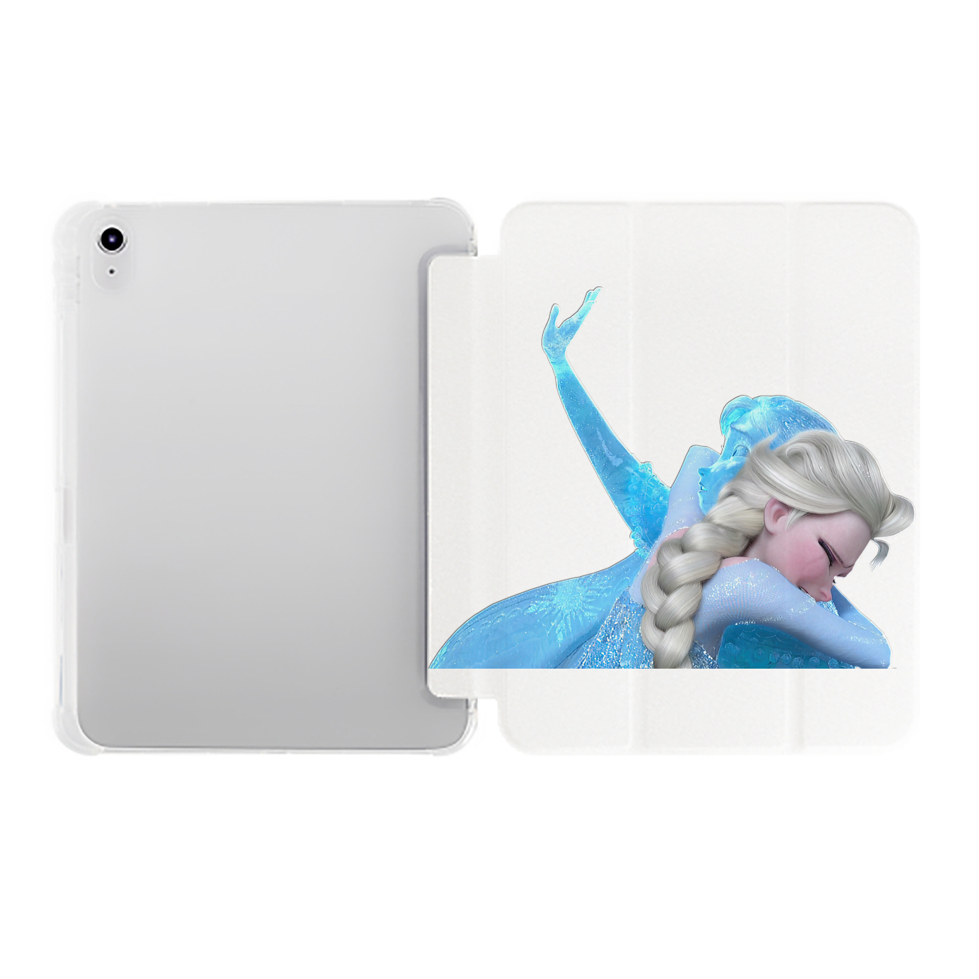 （画像用） アナと雪の女王 アンナ エルサ Frozen Anna Elsa IPad ケース ペン収納付き 三つ折りスタンド PUレザー×シリコン 対応機種9.5/10.5/10.9インチ